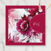 Pastel roze bloemenbruiloft abstract roos bedankjes labels (Achterkant)