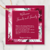 Pastel roze bloemenbruiloft abstract roos bedankjes labels (Voorkant)