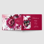 Pastel roze bloemenbruiloft abstract roos gastenboek (Volledig)