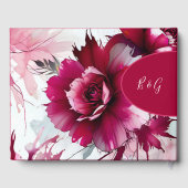 Pastel roze bloemenbruiloft abstract roos gastenboek (Achterkant)