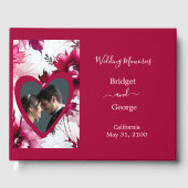 Pastel roze bloemenbruiloft abstract roos gastenboek (Voorkant)