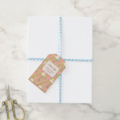 Pastel Roze Bloemenduilpatroon Cadeaulabel (Met Touw)