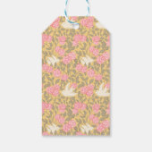 Pastel Roze Bloemenduilpatroon Cadeaulabel (Achterkant)