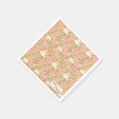 Pastel Roze Bloemenduinpatroon Servet (Hoek)