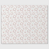 Pastel Roze Bloemenkrans Cadeaupapier (Vlak)