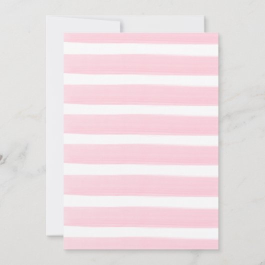 Pastel roze bloemenschattig strikje boho baby meis kaart (Achterkant)