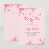 Pastel roze bloemenzachte waterverf 22e Verjaardag Kaart (Voorkant / Achterkant)