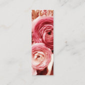 Pastel roze bloemetjes bladwijzer mini visitekaartje (Achterkant)