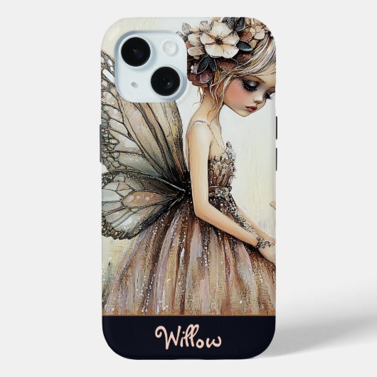  Pastel Roze Bloemfee gepersonaliseerd Case-Mate iPhone Case (Achterkant)