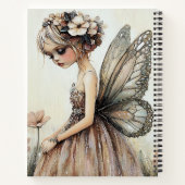  Pastel Roze Bloemfee gepersonaliseerd Notitieboek (Achterkant)