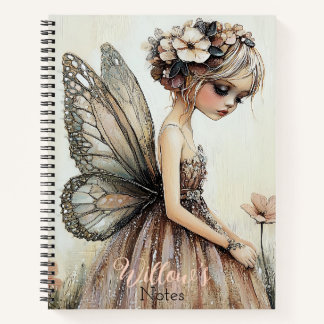  Pastel Roze Bloemfee gepersonaliseerd Notitieboek