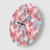 Pastel roze bloemig naadloos patroon. grote klok (Hoek)