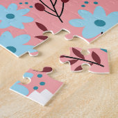Pastel roze bloemig naadloos patroon. legpuzzel (Zijkant)