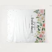 Pastel Roze Bloemige Bruidsmeisjes douche Foto Wandkleed (Voorkant (horizontaal))