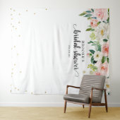 Pastel Roze Bloemige Bruidsmeisjesfeest Foto Wandkleed (In Situ (horizontaal))