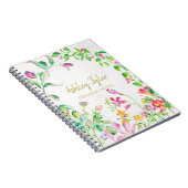 Pastel Roze bloemkoraal schattig gepersonaliseerd Notitieboek (Rechterzijde)