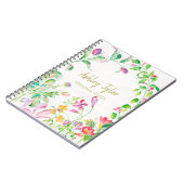 Pastel Roze bloemkoraal schattig gepersonaliseerd Notitieboek (Linkerzijde)