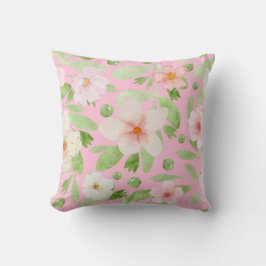 Pastel roze bloempatroon kussen gooien