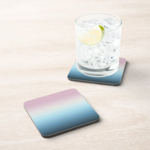Pastel Roze & Blue Gradient Indigo Roos Ombre Bier Onderzetter