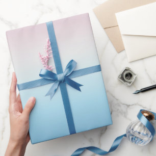 Pastel Roze & Blue Gradient Indigo Roos Ombre Cadeaupapier