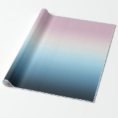 Pastel Roze & Blue Gradient Indigo Roos Ombre Cadeaupapier (Uitgerold)