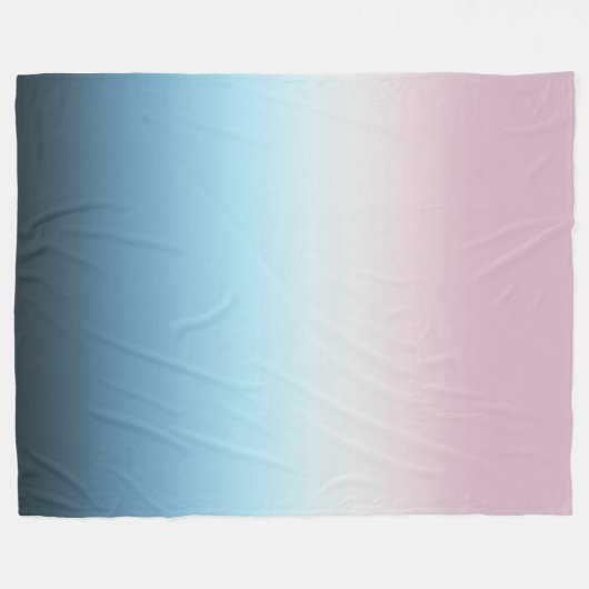 Pastel Roze & Blue Gradient Indigo Roos Ombre Fleece Deken (Voorkant (Horizontaal))