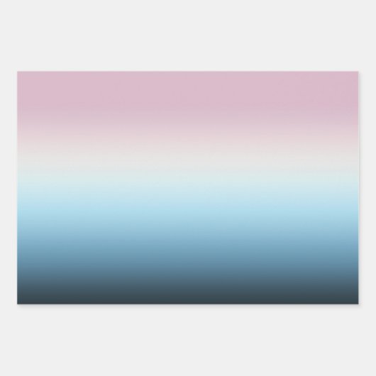 Pastel Roze & Blue Gradient Indigo Roos Ombre Inpakpapier Vel (Voorkant)