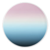Pastel Roze & Blue Gradient Indigo Roos Ombre Keramische Knop (Voorkant)