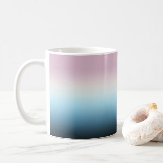 Pastel Roze & Blue Gradient Indigo Roos Ombre Koffiemok (Met donut)