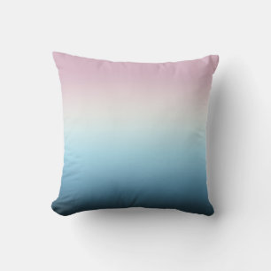 Pastel Roze & Blue Gradient Indigo Roos Ombre Kussen