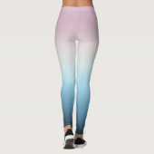 Pastel Roze & Blue Gradient Indigo Roos Ombre Leggings (Achterkant)