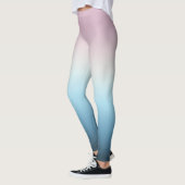 Pastel Roze & Blue Gradient Indigo Roos Ombre Leggings (Links)