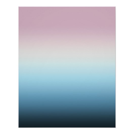 Pastel Roze & Blue Gradient Indigo Roos Ombre Perfect Poster (Voorkant)