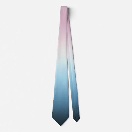 Pastel Roze & Blue Gradient Indigo Roos Ombre Stropdas (Voorkant)