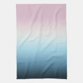Pastel Roze & Blue Gradient Indigo Roos Ombre Theedoek (Verticaal)