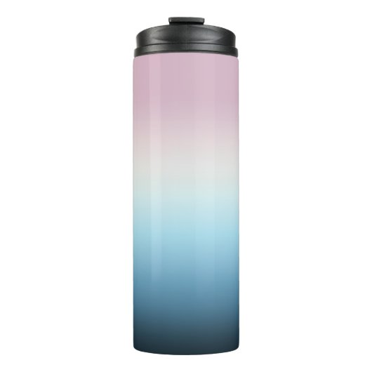 Pastel Roze & Blue Gradient Indigo Roos Ombre Thermosbeker (Voorkant)