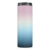 Pastel Roze & Blue Gradient Indigo Roos Ombre Thermosbeker (Achterkant)