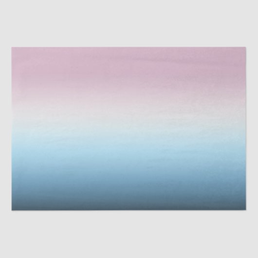Pastel Roze & Blue Gradient Indigo Roos Ombre Tissuepapier (Voorkant)