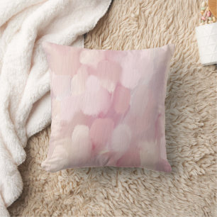 Pastel roze blush abstract beschilderd. Penseelstr Kussen