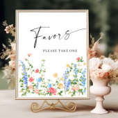 Pastel Roze Blush Boheemse Wildflowers Favors Poster