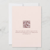 Pastel Roze Blush Boho Wilde Bloemen Trouw QR-code Kaart (Achterkant)