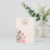 Pastel Roze Blush Floral Bunch Ketting Display Visitekaartje (Staand voorkant)