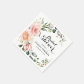 Pastel Roze Blush Roos Bloemrijke Bruids Shower Servet (Hoek)