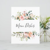 Pastel Roze Blush Roos Floral Recipe Divider (Staand voorkant)