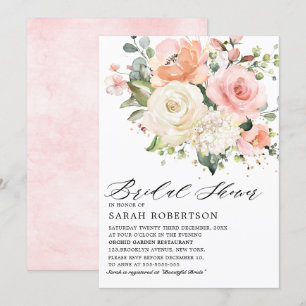 Pastel Roze Blush Roos Florence Vrijgezellenfeest Kaart