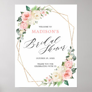 Pastel Roze Blush Roos Florence Vrijgezellenfeest Poster