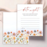 Pastel Roze Boheemse Wilde Bloemen Datum Nacht Ide<br><div class="desc">Burgundy Navy Blue Blush Floral Vrijgezellenfeest Date Night Idea Advice Kaart</div>