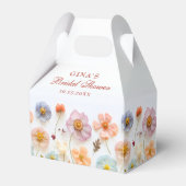 Pastel Roze Boheemse Wildflower Vrijgezellenfeest Bedankdoosjes (Voorkant Zijde)