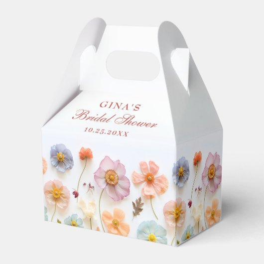 Pastel Roze Boheemse Wildflower Vrijgezellenfeest Bedankdoosjes (Voorkant Zijde)