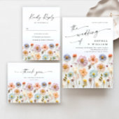 Pastel Roze Boheemse Wildflower Wedding Details Informatiekaartje